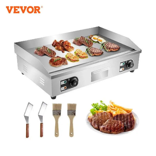 VEVOR Electric Countertop Griddle with Drawer Stainless Steel