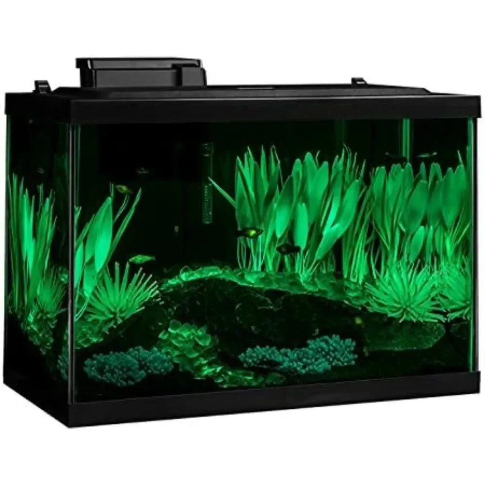 Includes LED Lighting and Decor Fishbowl Aquarium 20 Gallon Fish Tank Kit