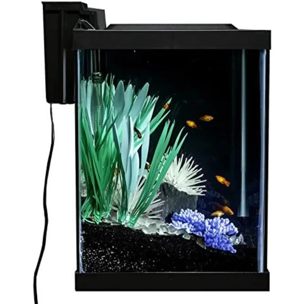 Includes LED Lighting and Decor Fishbowl Aquarium 20 Gallon Fish Tank Kit