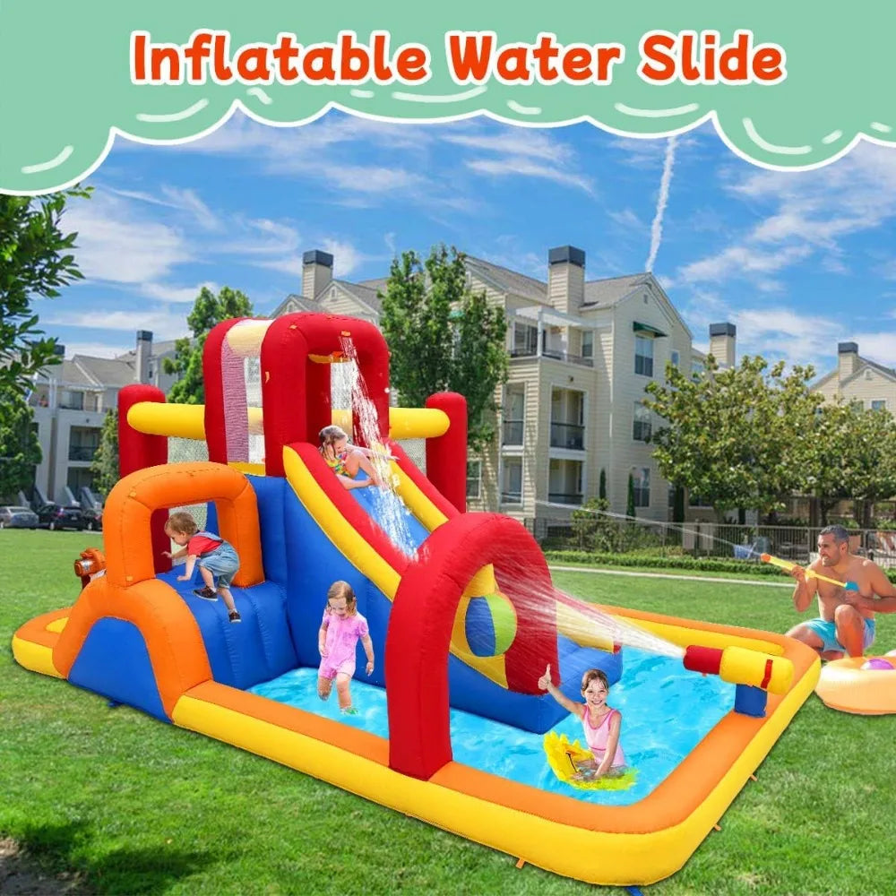 Inflatable Water Slide, 10 in 1 Water Park