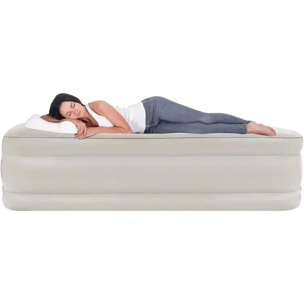 Queen Air Mattress with Built-in High-Speed Pump , High Adjustable Blow Up Mattress, 20"