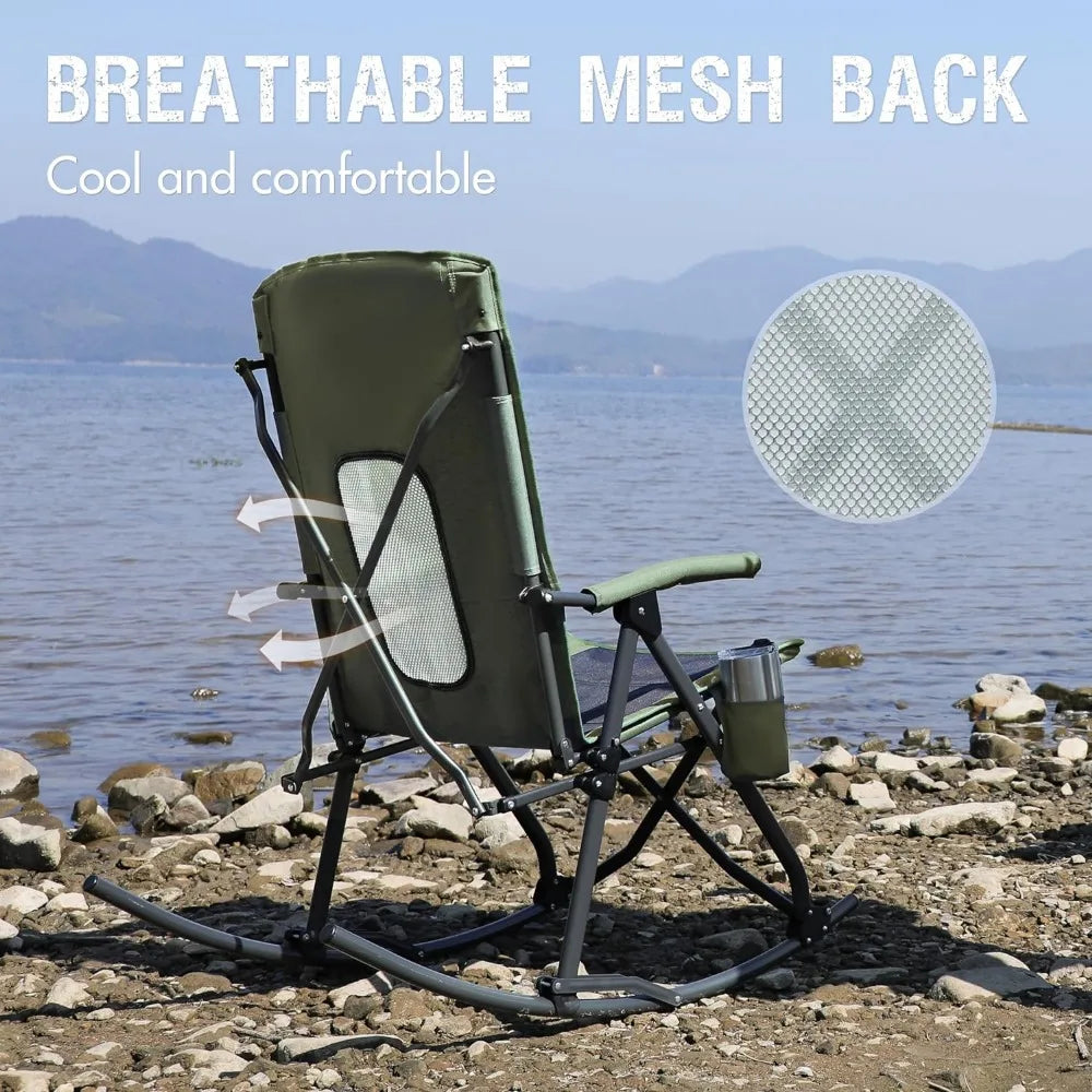 Camping Chair, Portable Outdoor Rocker