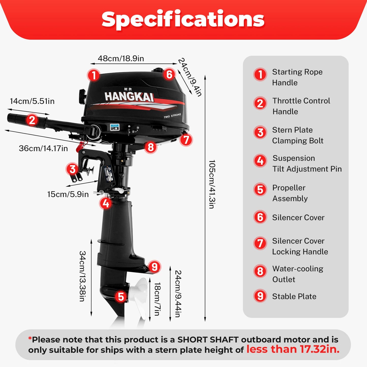 6 HP 2 Stroke  4.4KW Outboard Motor