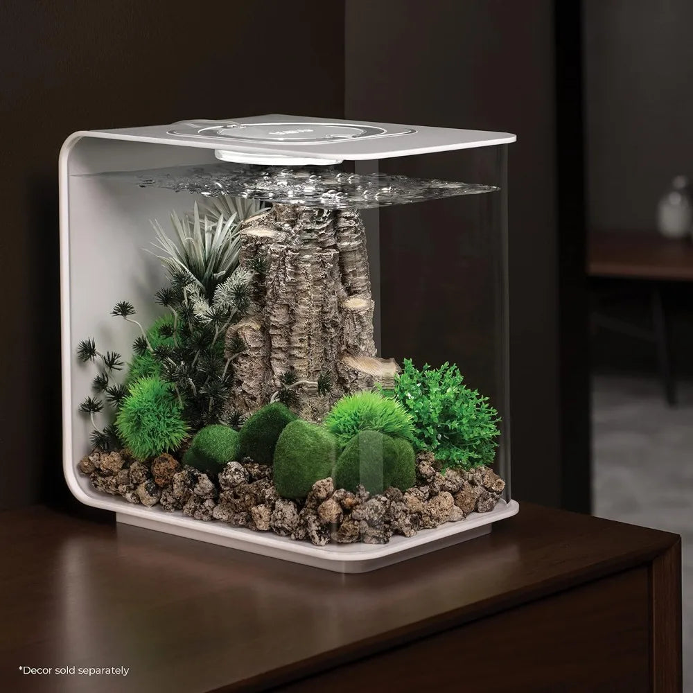 Acrylic Aquarium With White LED Light Modern Tank