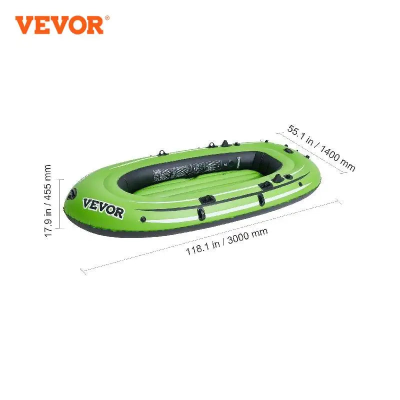 VEVOR Inflatable Boat 4-Person Inflatable Fishing Boat