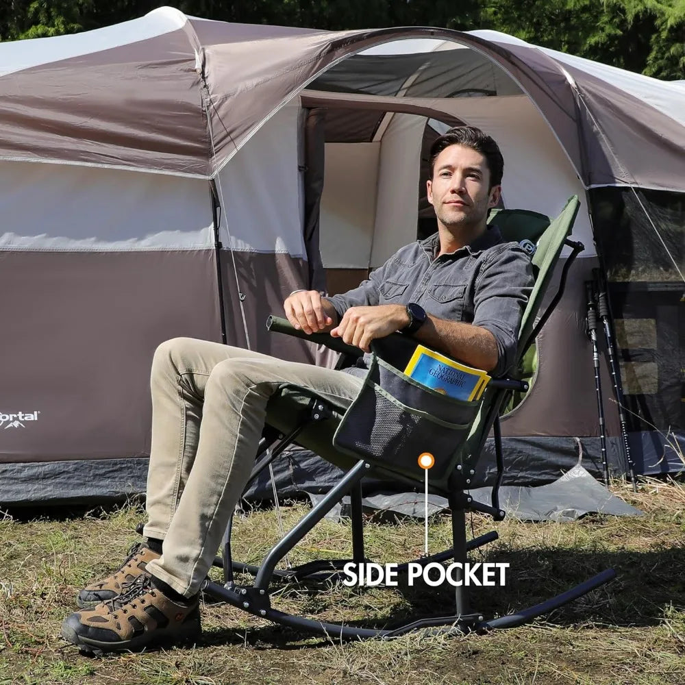 Camping Chair, Portable Outdoor Rocker