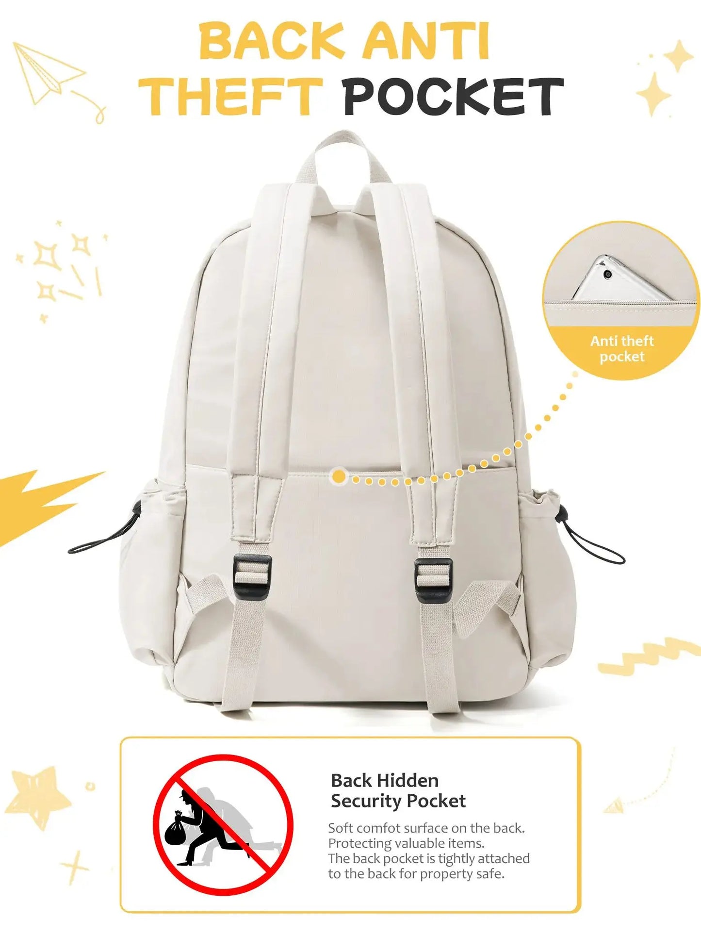 Lightweight School Backpack for Women Men, Waterproof Laptop Backpack for Girls, College Backpack for Boy Casual Travel Backpack