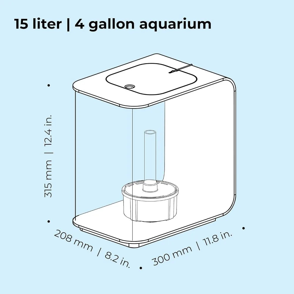 Acrylic Aquarium With White LED Light Modern Tank