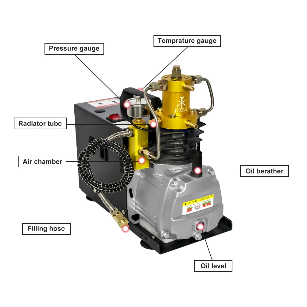 TUXING 300Bar 4500Psi PCP Air Compressor