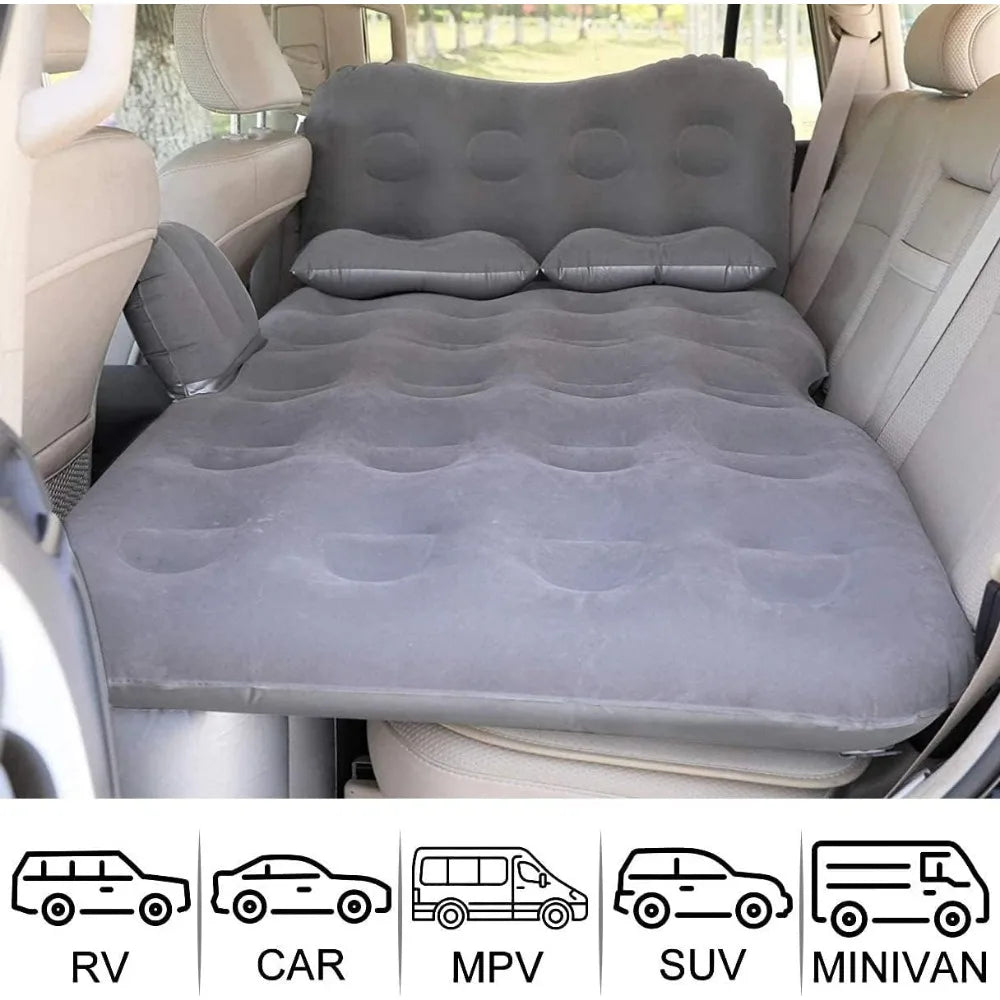 Inflatable Car Air Mattress Travel Bed - Thickened Car Camping Bed