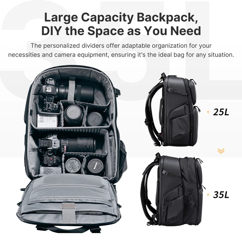 Ulanzi BP10 Hardshell Camera Backpack 35L Travel Large Capacity Storage Water Resistant