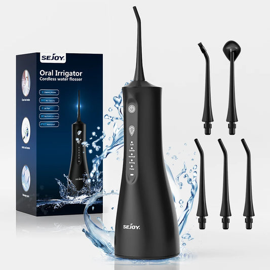 Sejoy Portable Water Flossers for Teeth 300ML Oral Irrigator Rechargeable