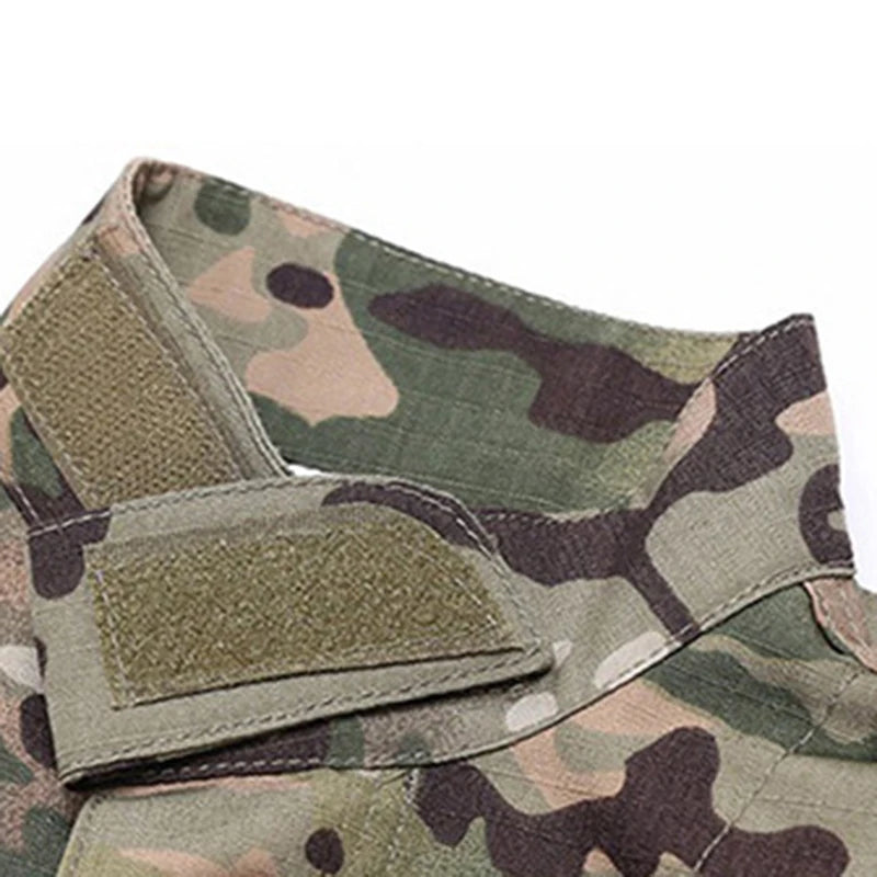 Tactical Cartoon Camouflage Suit Men Coat T-shirt Pants Hat Set Spring Autumn Outdoor Windbreak Training Clothing Set