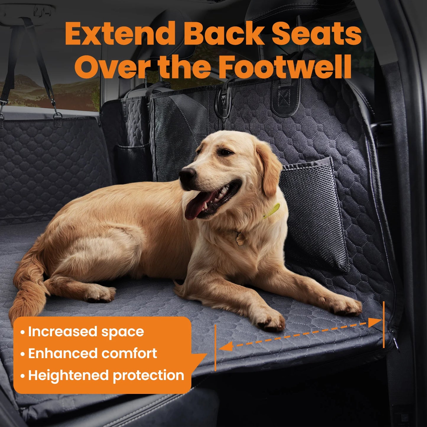 Back Seat Extender Dog Car Seat Cover Camping Air Mattress Hammock Travel Bed