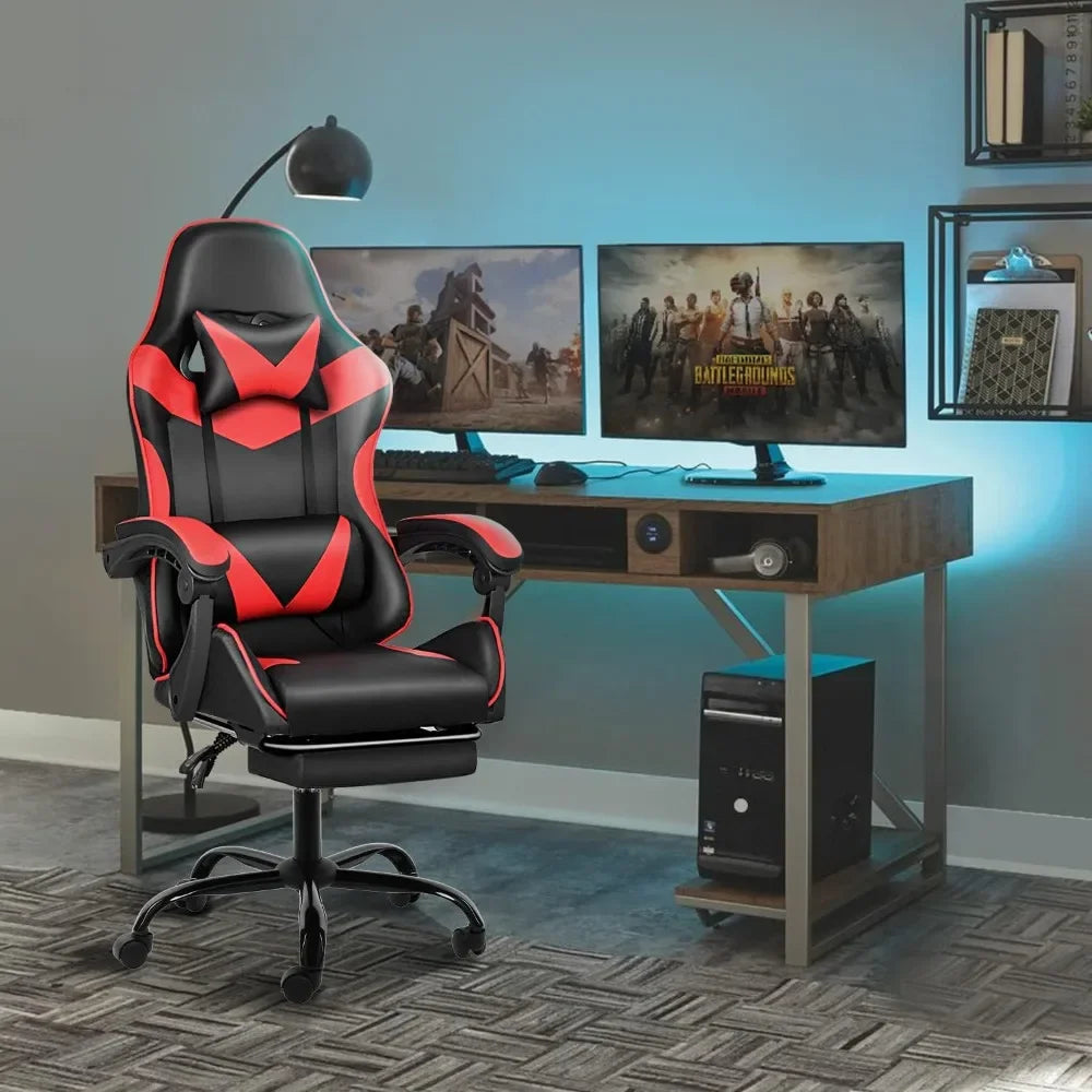 Gaming Chair,Backrest and Seat Height Adjustable Swivel Recliner