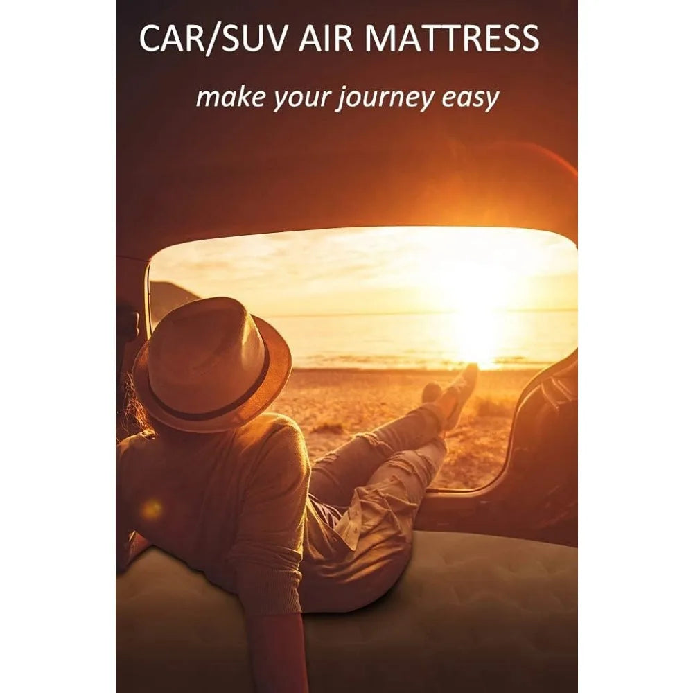 Inflatable Car Air Mattress Travel Bed - Thickened Car Camping Bed