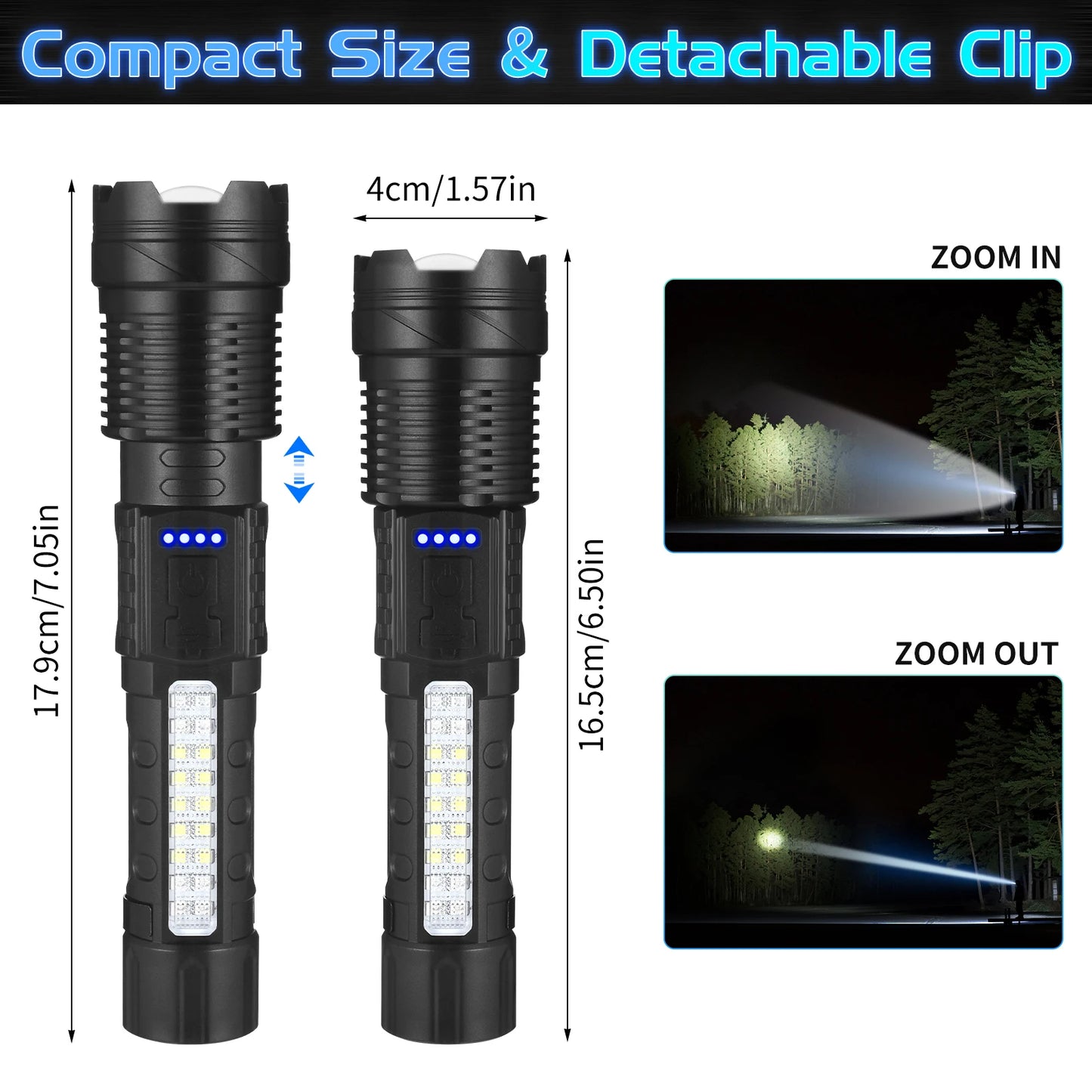 USB Rechargeable LED Flashlight, Waterproof Ultra Bright