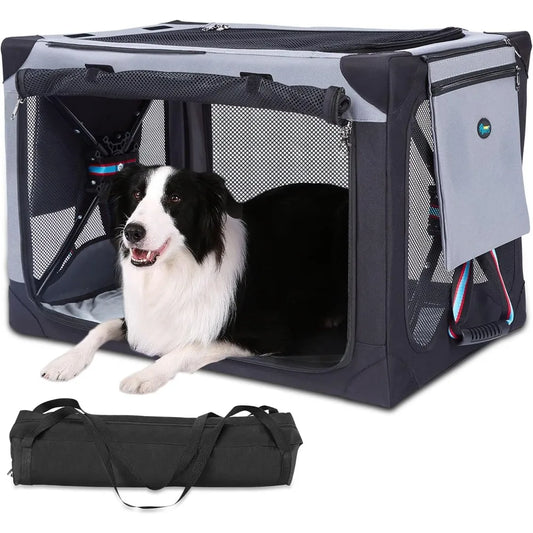 Ownpets Collapsible Dog Crate 32 Inch Portable Travel Dog Soft Crate