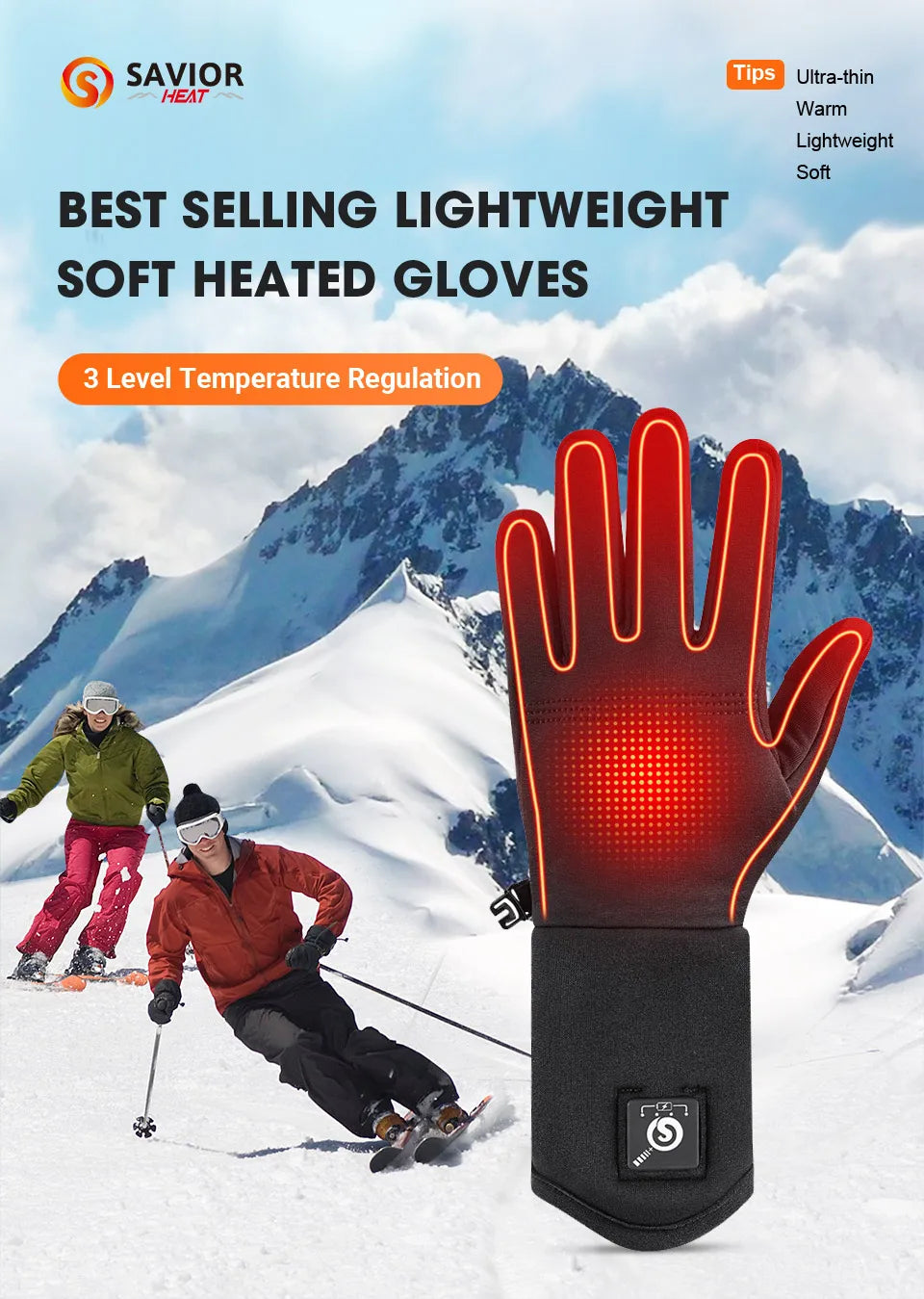 Savior Heat Electric Heated Glove Liners