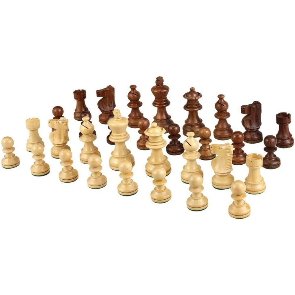 Tournament Chess Inlaid Wood Board Game with Weighted Wooden Pieces, Large 18 x 18 Inch Set