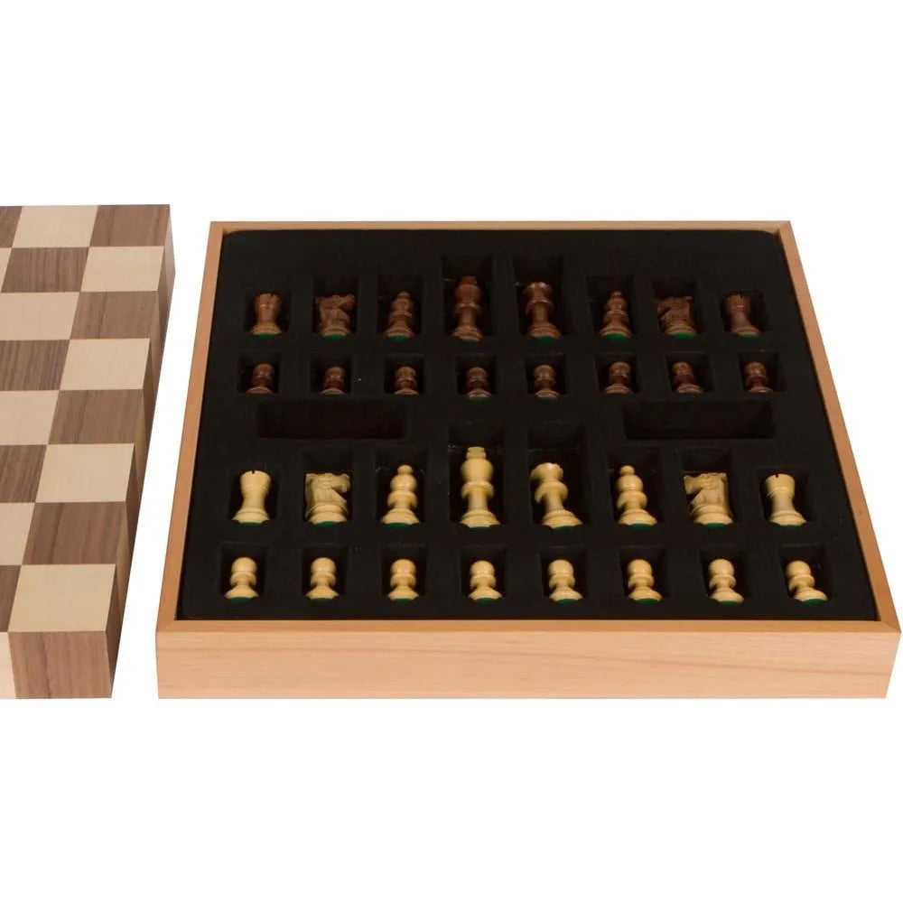 Tournament Chess Inlaid Wood Board Game with Weighted Wooden Pieces, Large 18 x 18 Inch Set