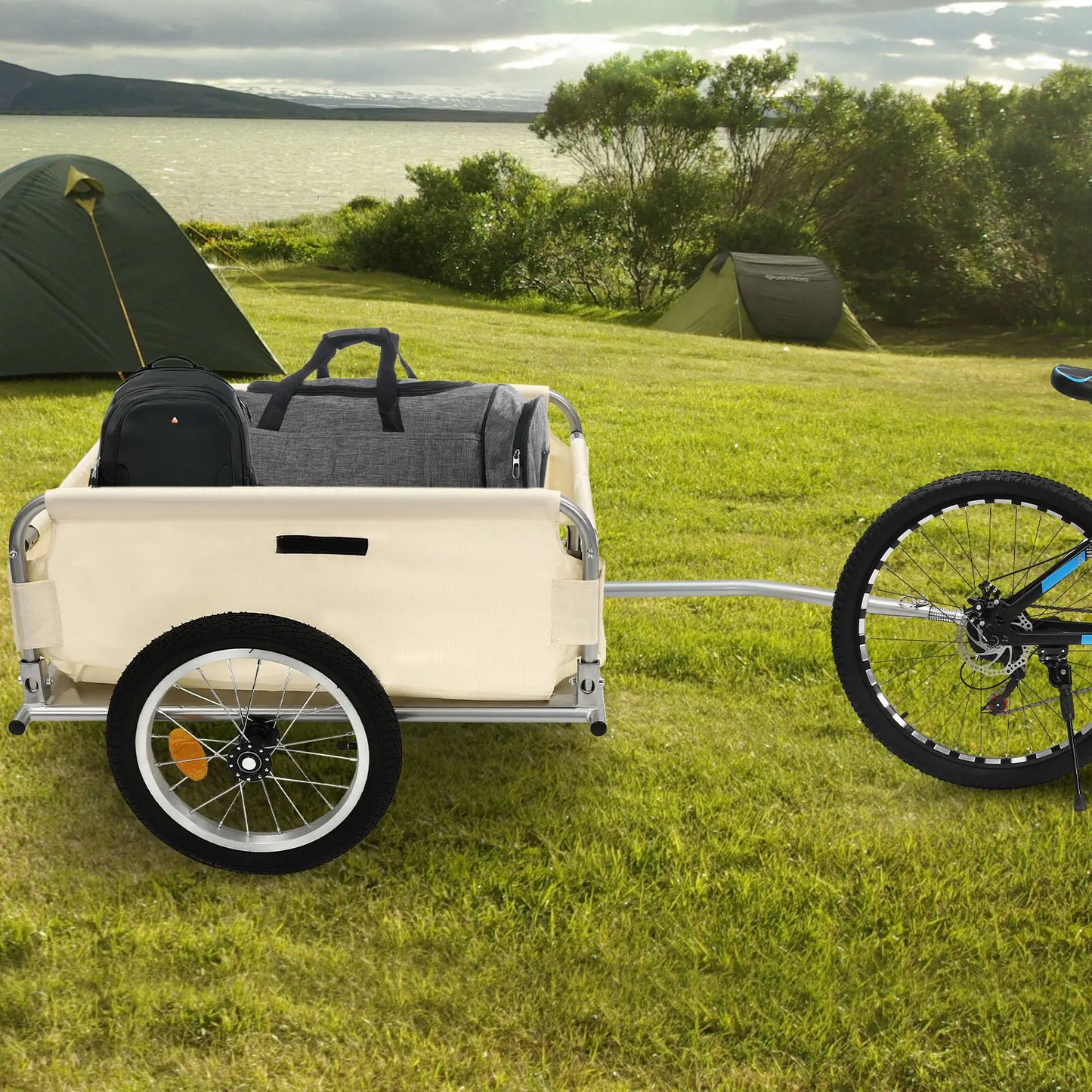 Bicycle Trailer 50Kg Load Transport Trailer Multiple Whales Aluminum Utility Cargo Bike Trailer