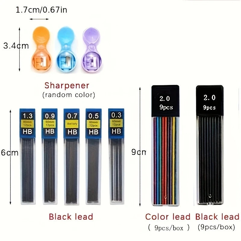 16 Piece Set Metal Mechanical Pencil