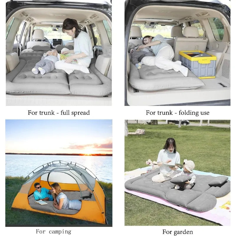 SAYGOGO  Air Mattress Camping Bed Cushion Pillow - Inflatable Thickened Car Air Bed with Air Pump