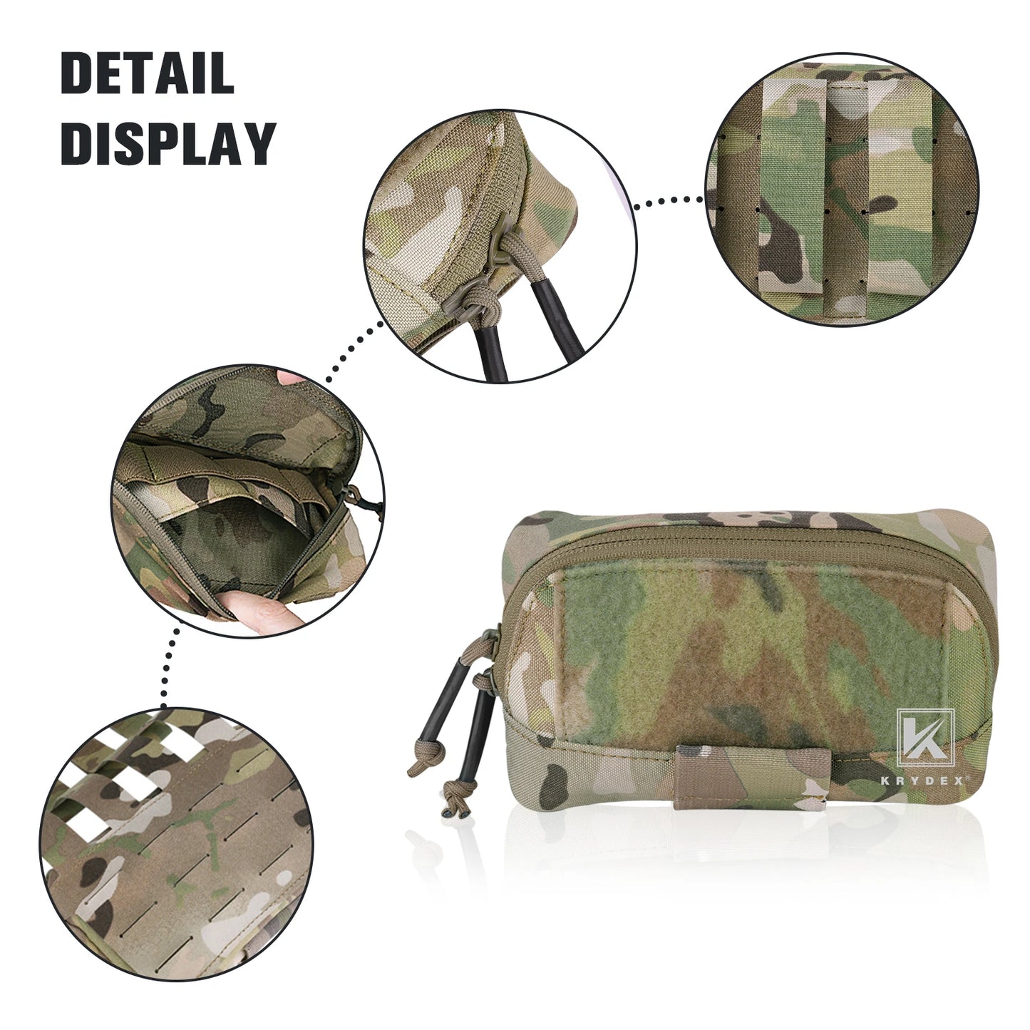 KRYDEX Tactical Camo Admin Pouch Utility MOLLE / Belt Pouch 4"x7" Storage Organizer