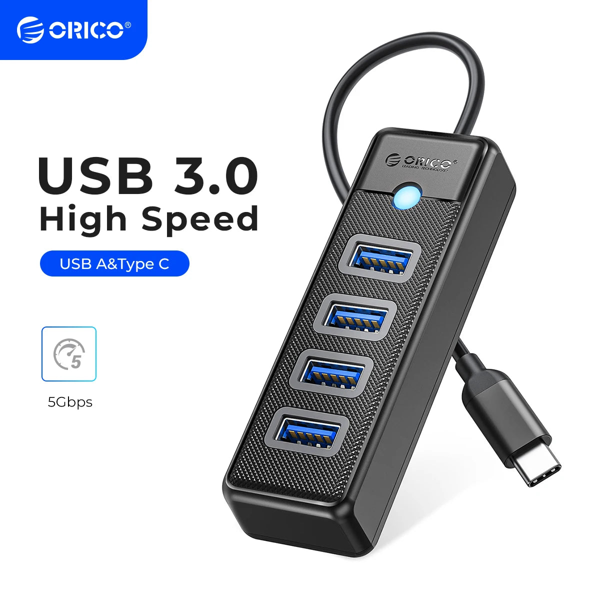 ORICO-Multi Type C Splitter, 4 Ports, USB 3.0 HUB