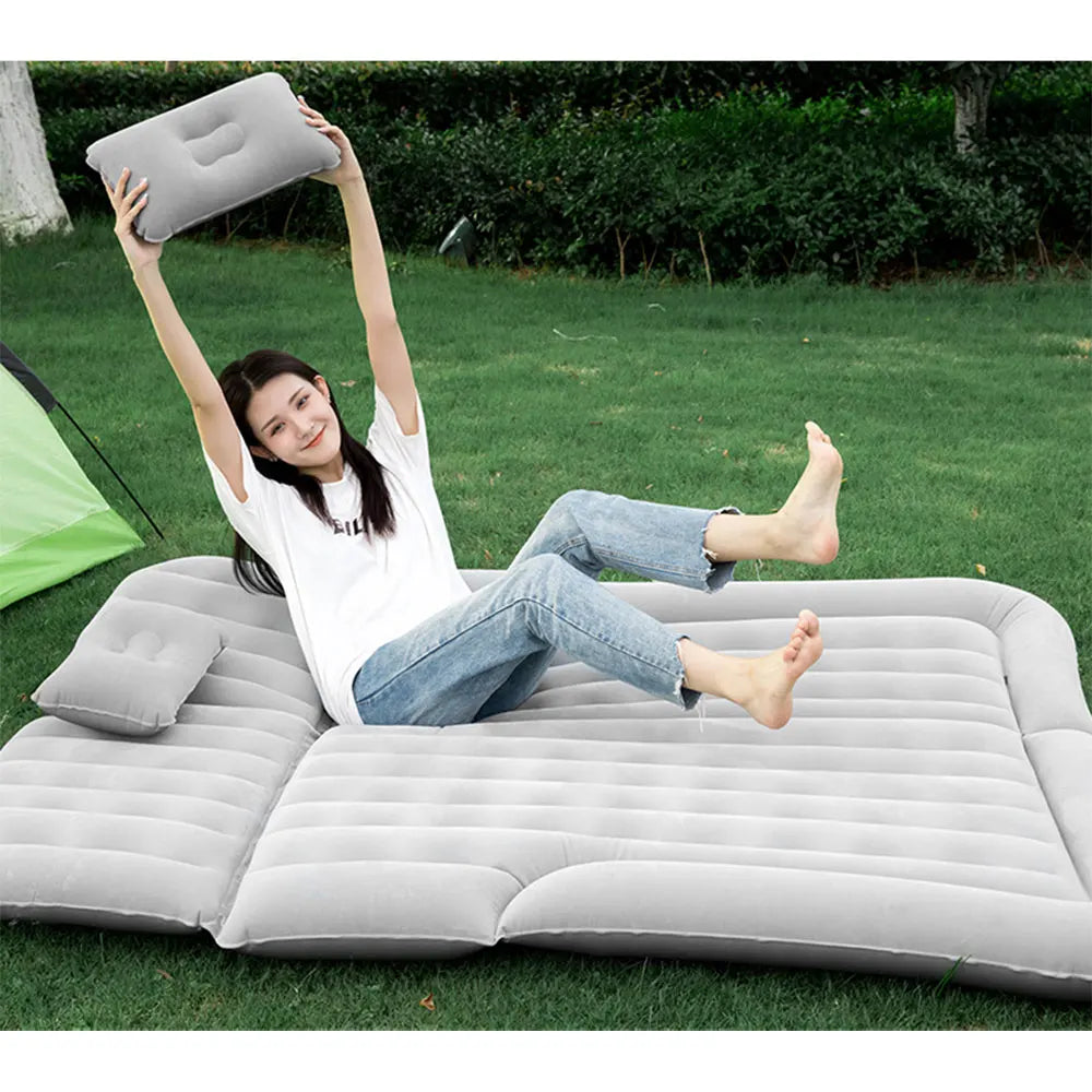 Ultra-soft Flocking Environmental Fabric Car Inflatable Bed Air Cushion Bed Car Travel Bed Portable and Comfortable Mattress