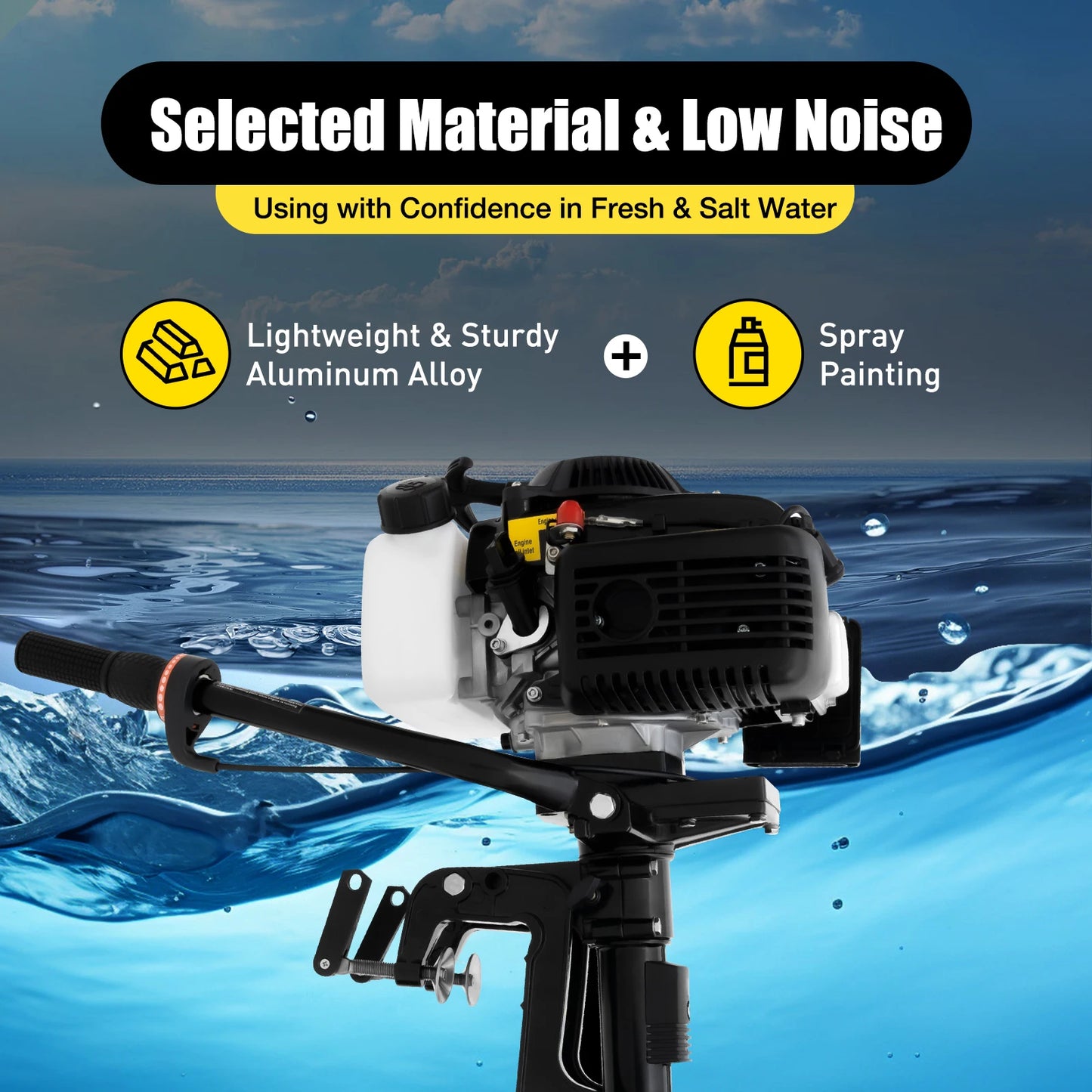 4 Stroke Engine Boats Outboard Motor 55cc 2900W 4HP Maximum Speed 5500rpm CDI Ignition System Outboard Engine