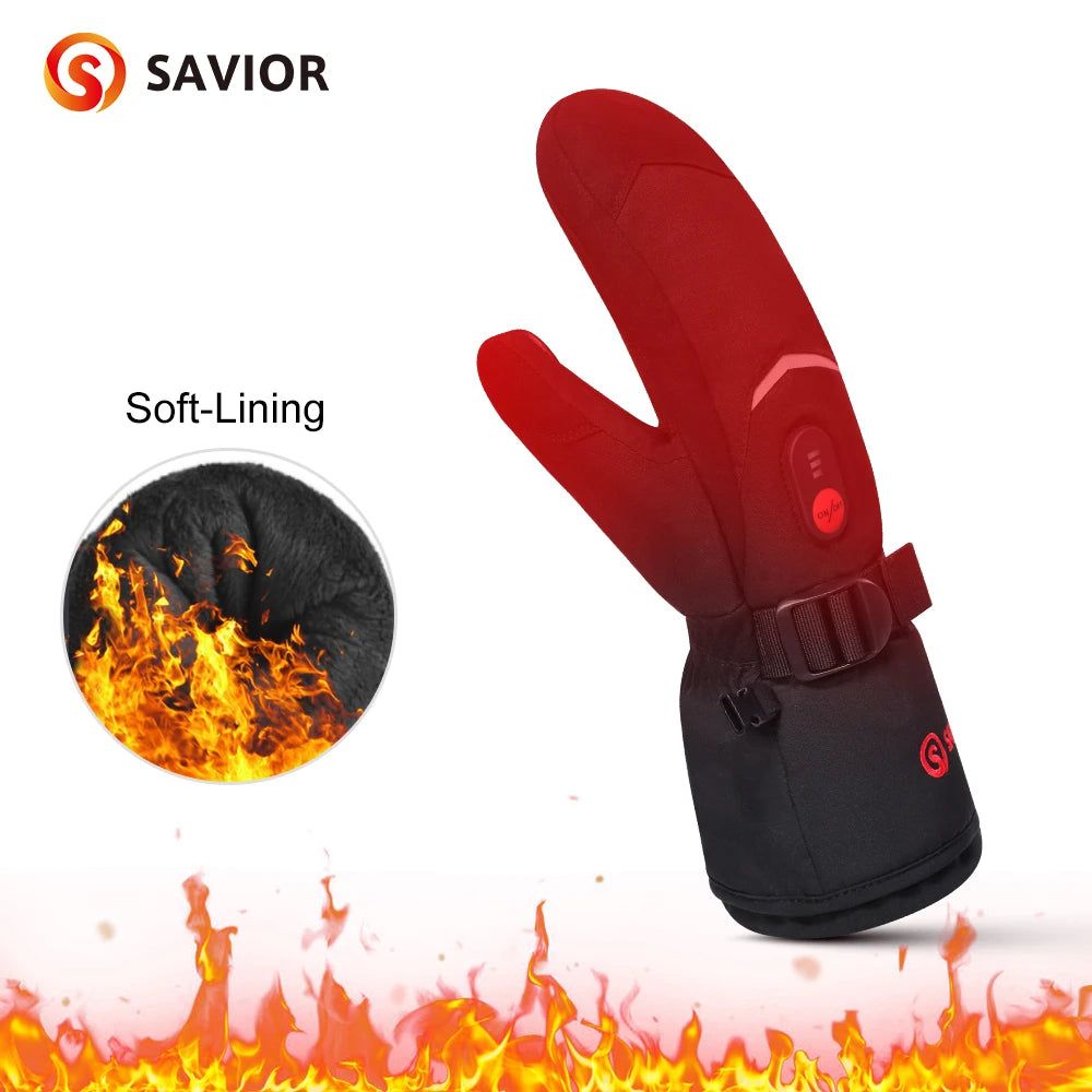 Winter Gloves Crab Finger Style Heating Hand Warm Electric Thermal Gloves