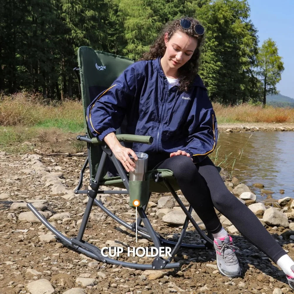 Camping Chair, Portable Outdoor Rocker