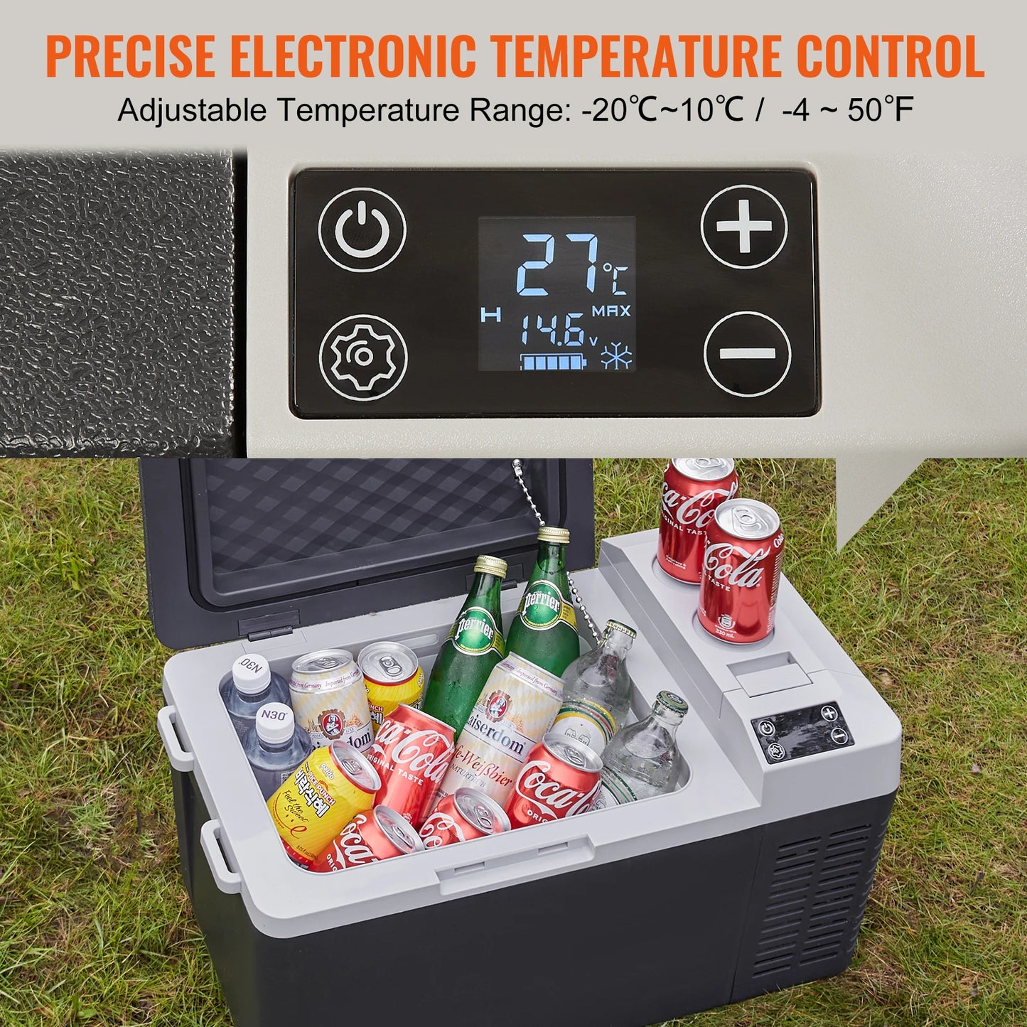 VEVOR 20L Portable Car Refrigerator Compressor Fridge Freezer Cooler Ice Box Keep Cool for Camping Fishing