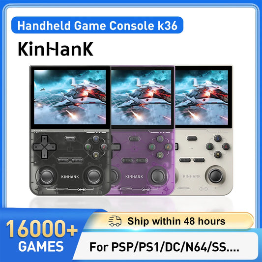 KINHANK Open Source K36 Retro Handheld Video Game Console 16000 Games