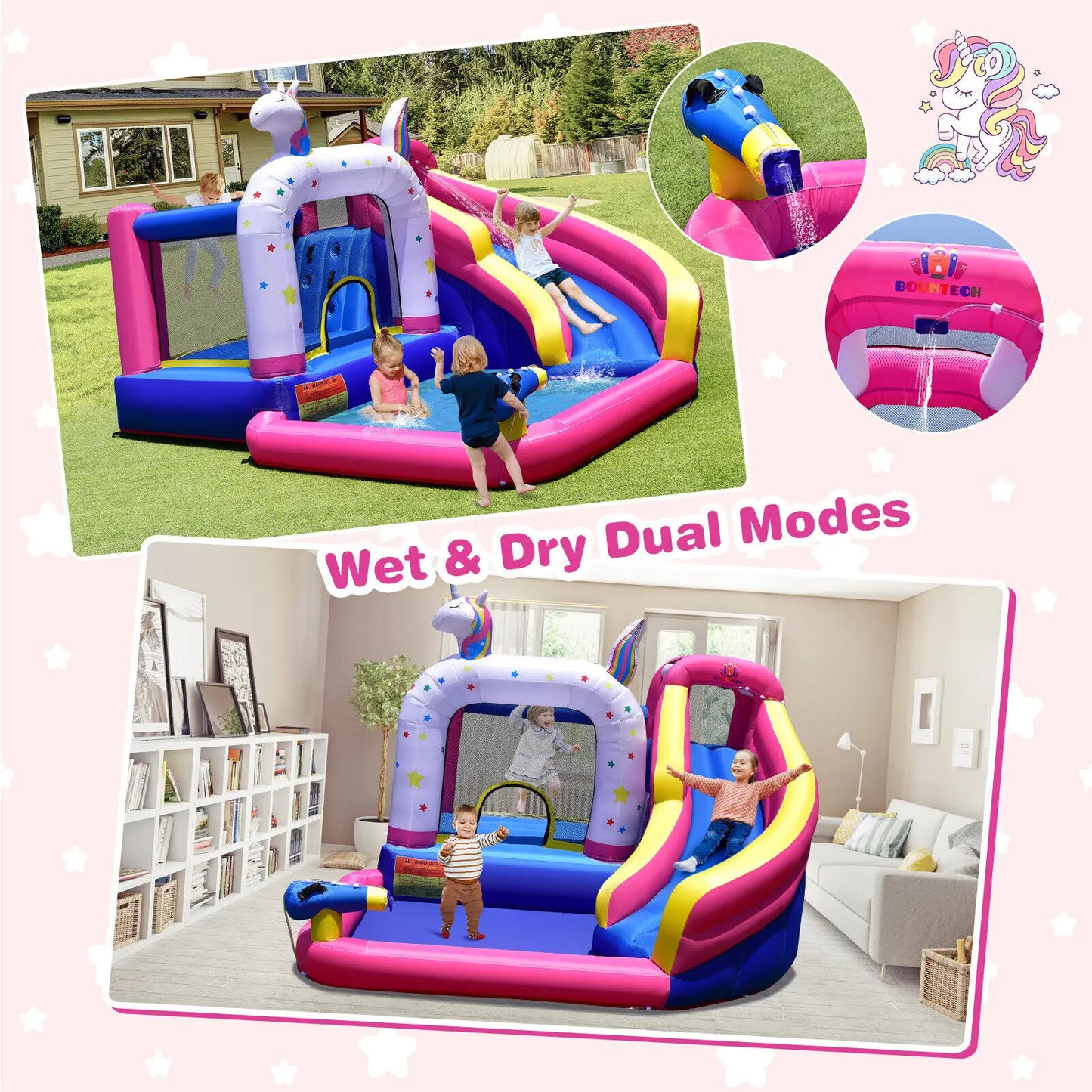 Costway Unicorn Inflatable Bounce Castle