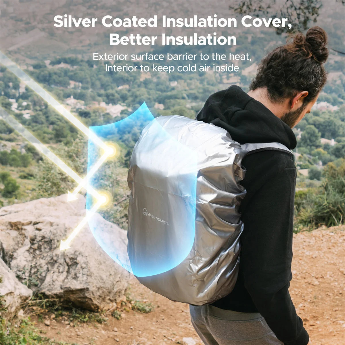 Backpack Cooler Insulated 35 Cans w/ Insulating Cover Upgraded Leakproof Soft Cooler Backpack 2 Compartment for Camping