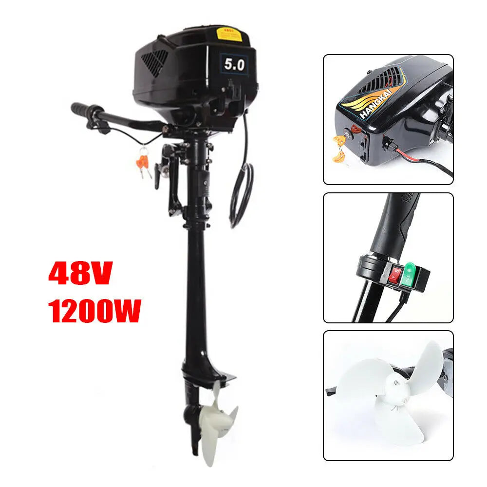 HANGKAI Electric Outboard Motor 48V 1200W Boat Accessories Marine Long /Short Shaft