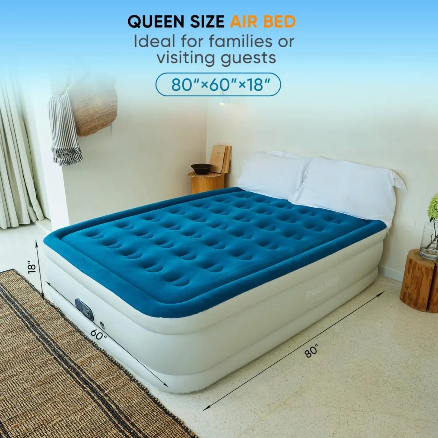 Air Mattress Queen Size with Built-in Pump Firm Support