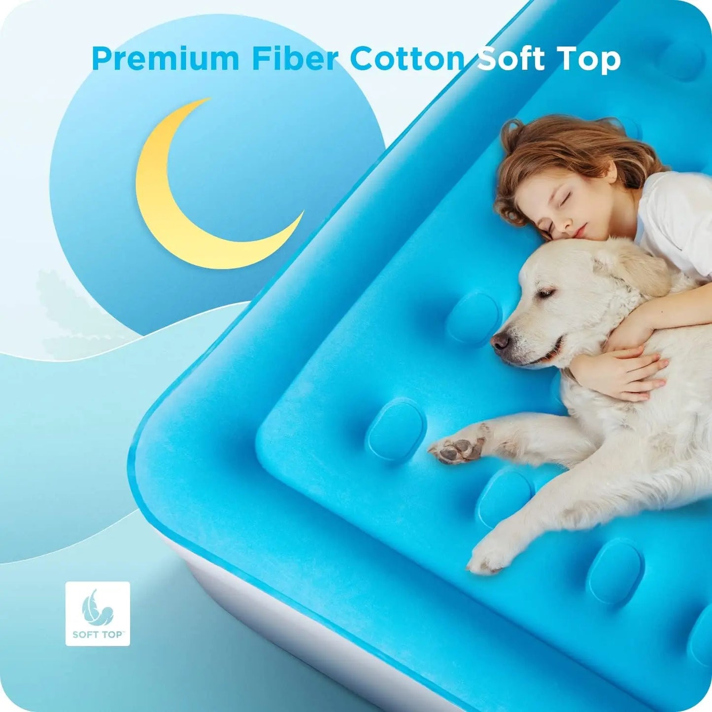 Ciays Air Mattress with Built-in Pump, Blow Up Mattress with Carrying Bag