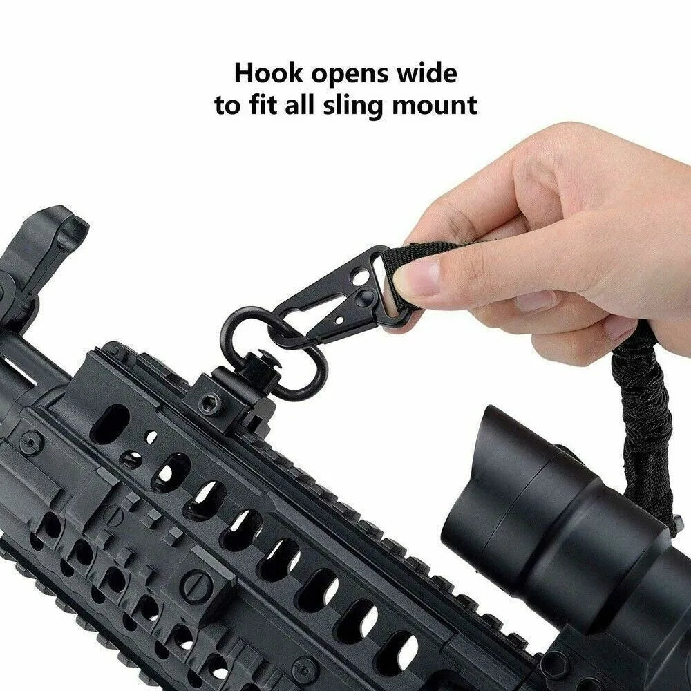 Tactical 2 Point Sling Strap Bungee Gun Sling with QD Buckle/ Shoulder Pad