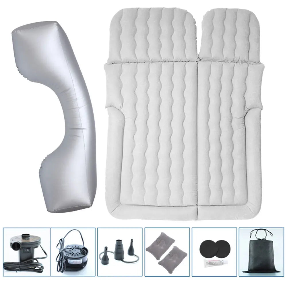 Car Air Mattress SUV Truck Bed Air Mattress with Air Pump Pillow Storage Bag Inflatable Flocking