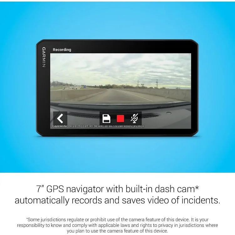 Garmin DriveCam™ 76, Large, Easy-to-Read 7” GPS car Navigator, Built-in Dash Cam, Automatic Incident Detection, High-Resolution