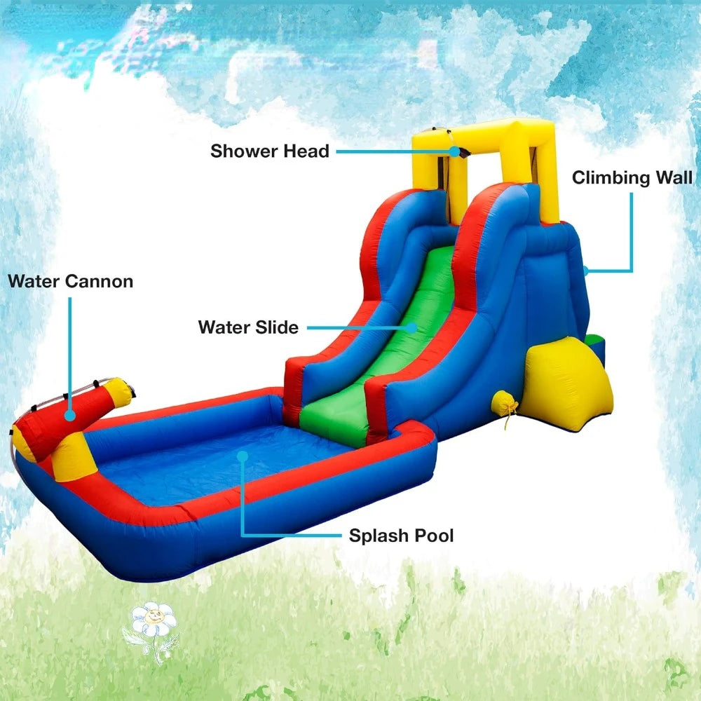 KC108 Water Slide Park Inflatable Bouncing House w/Pool Area (Splash Zone)