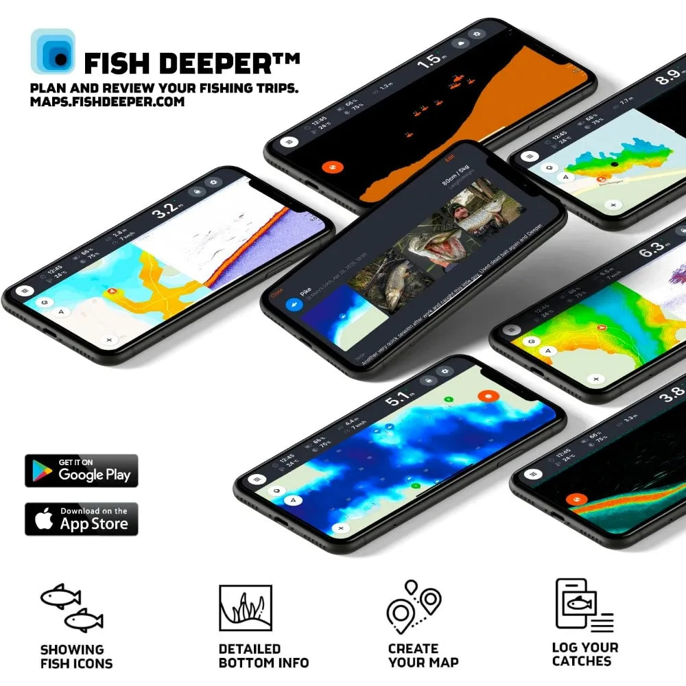 Chirp 2 Sonar Fish Finder - Portable Fish Finder and Depth Finder for Kayaks, Boats and Ice Fishing