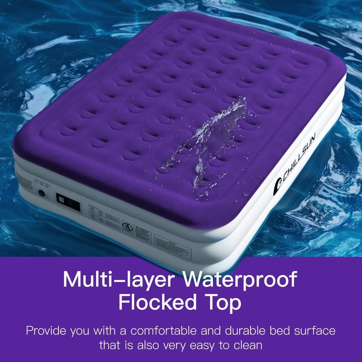 Twin Air Mattress with Built in Pump for Guest & Home, 16" Inflatable Blow Up Mattress