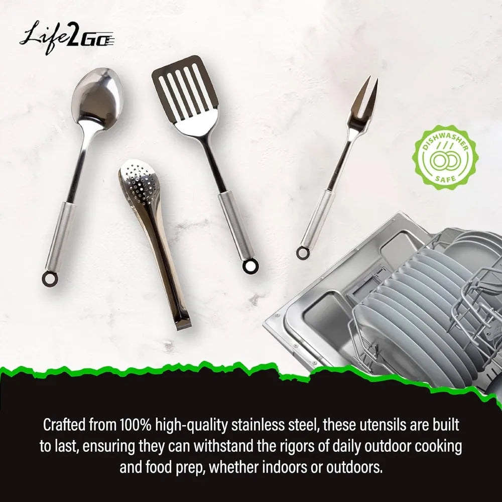 Life 2 Go 10 Pcs Camp Cooking Utensil Set