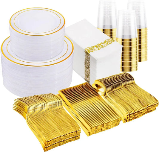 Plastic Dinnerware Set Perfect for 100 Guest