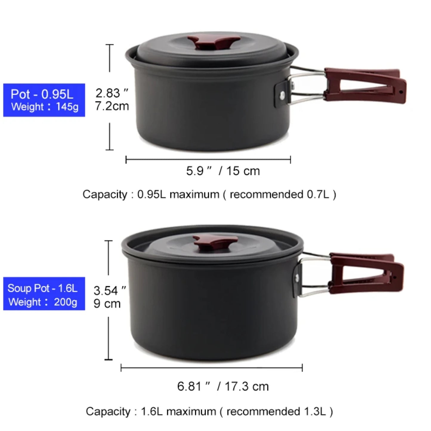 New Camping Cookware Set Outdoor Pot Tableware Kit